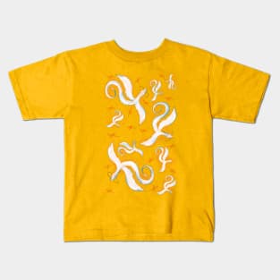 licht blue dragon orange Kids T-Shirt